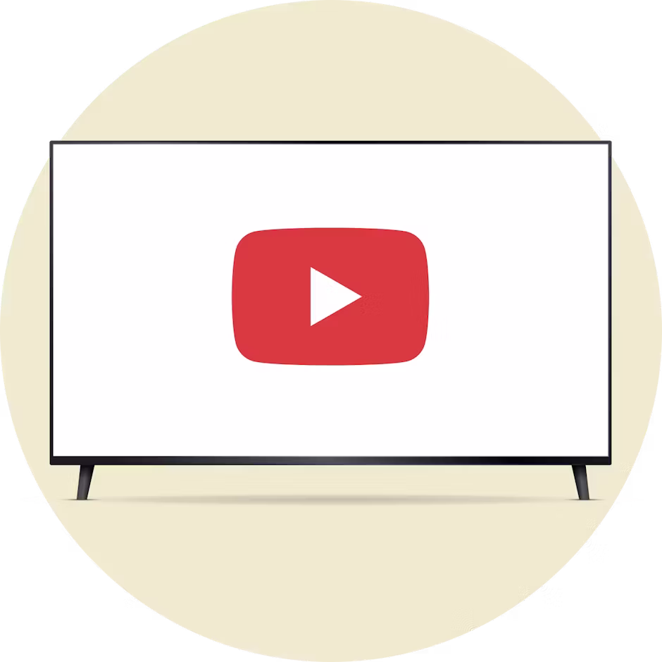 โลโก้ทีวี YouTube บนหน้าจอ