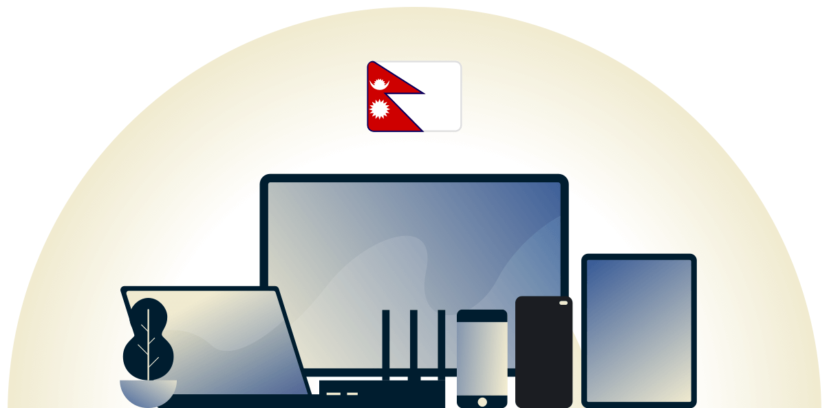 Nepal VPN skyddar en m&auml;ngd olika enheter.