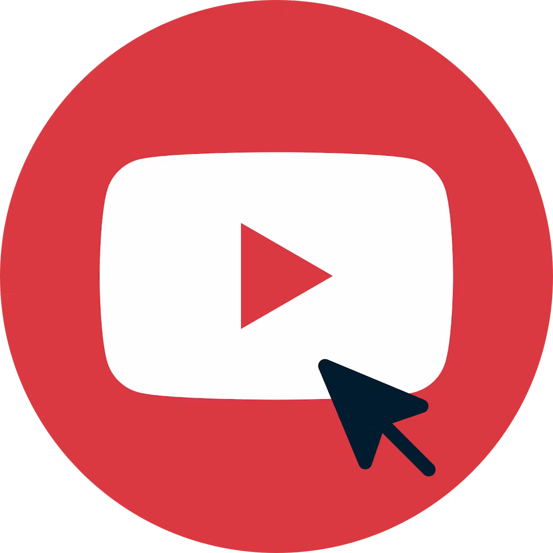 เคอร์เซอร์บนปุ่มติดตาม YouTube